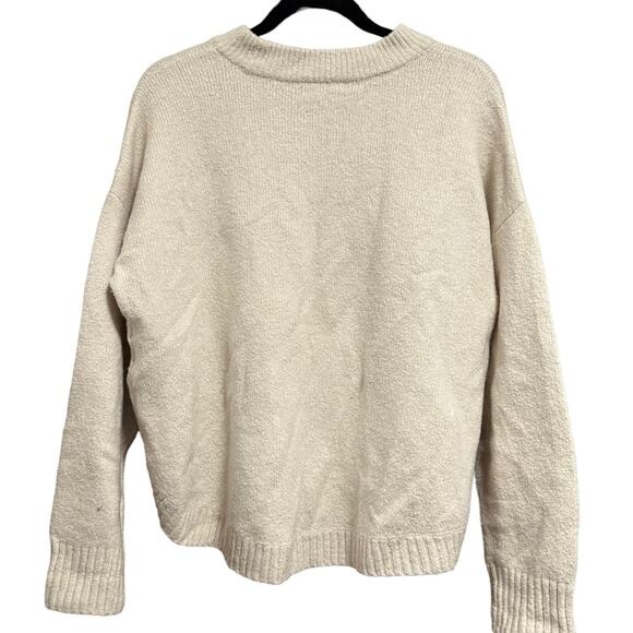 Madewell Birchmont Side-Button Pullover Sweater in Coziest Textured Yarn Large - Picture 4 of 7